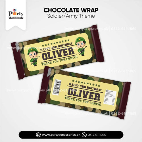 army theme chocolate wraps 