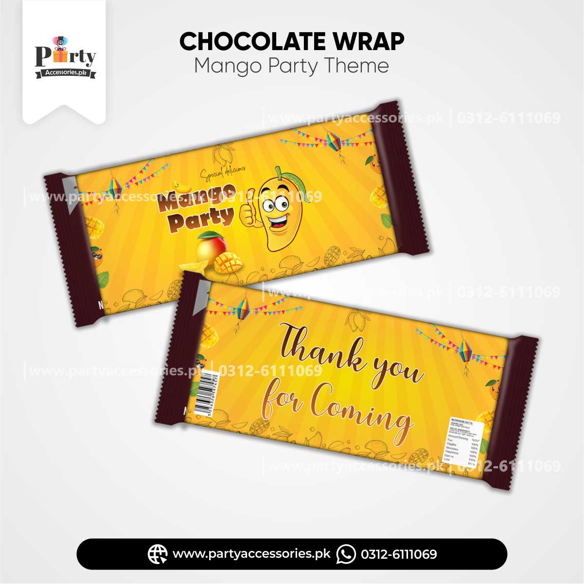 Customized Chocolate Wraps in Mango Theme