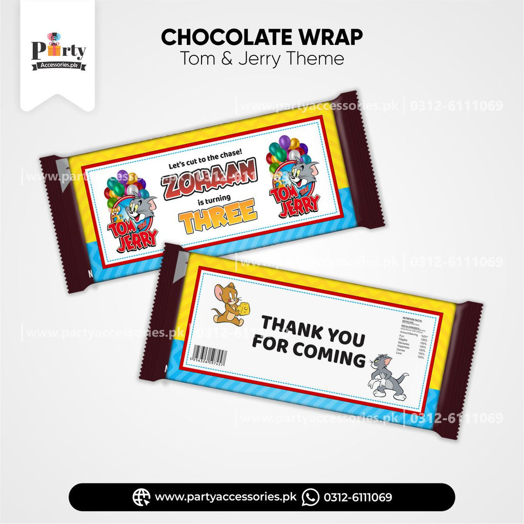 tom and jerry chocolate wraps customized by name