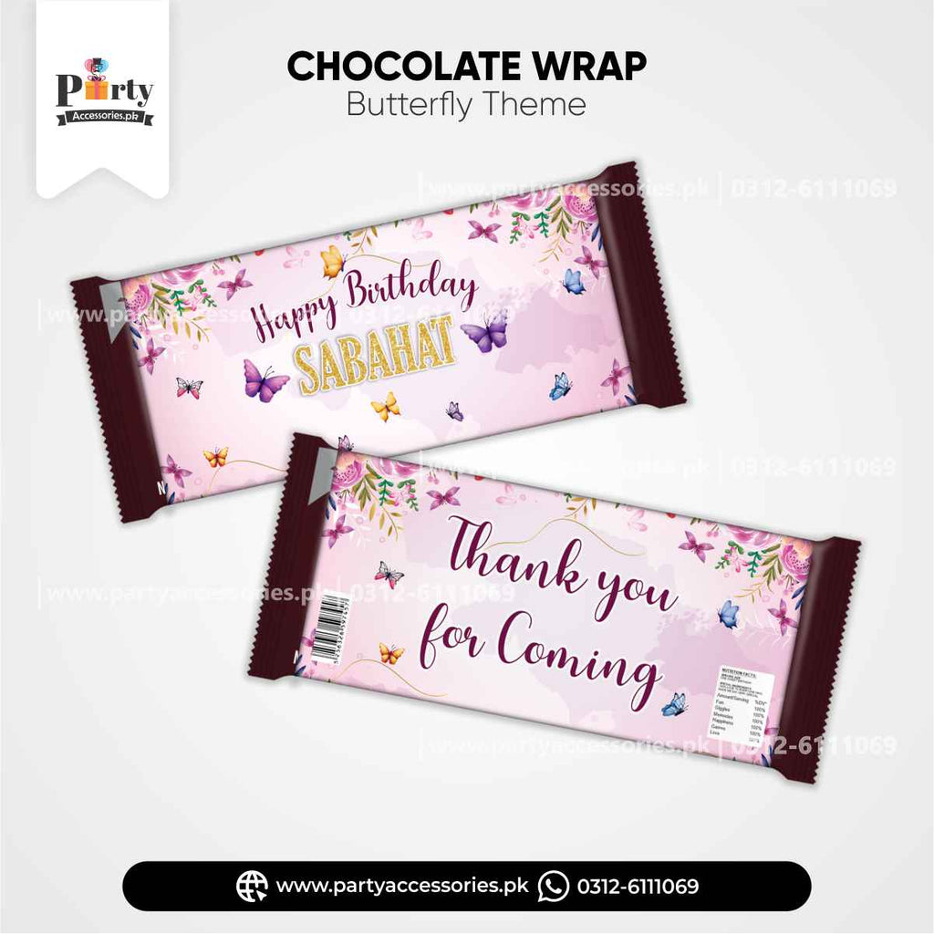 Butterfly Theme Custom Chocolate Wraps