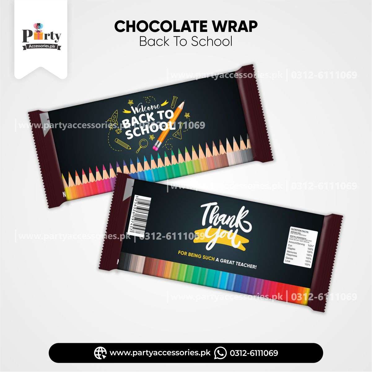 back to school chocolate wraps