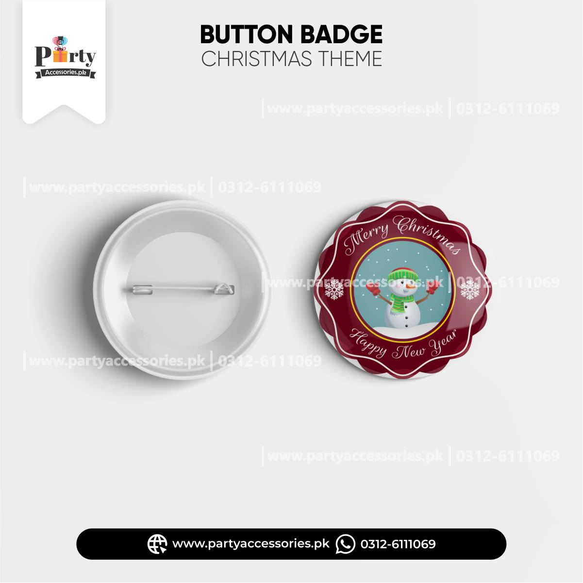 Christmas Theme Button Badge