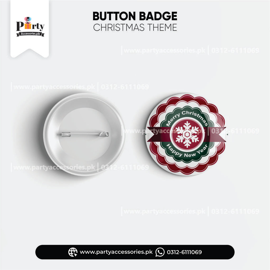 Christmas and Happy New Year Button badge