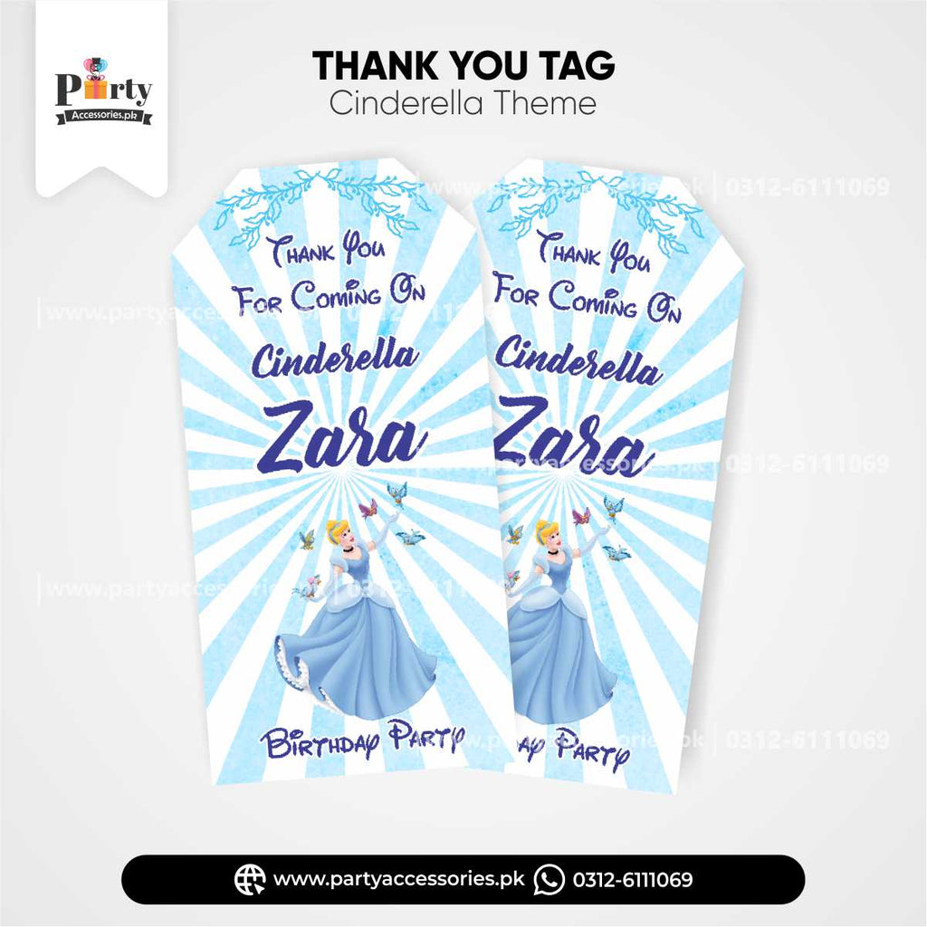 Cinderella Theme Customized Gift / Thank You Tags for Birthday Party Decoration