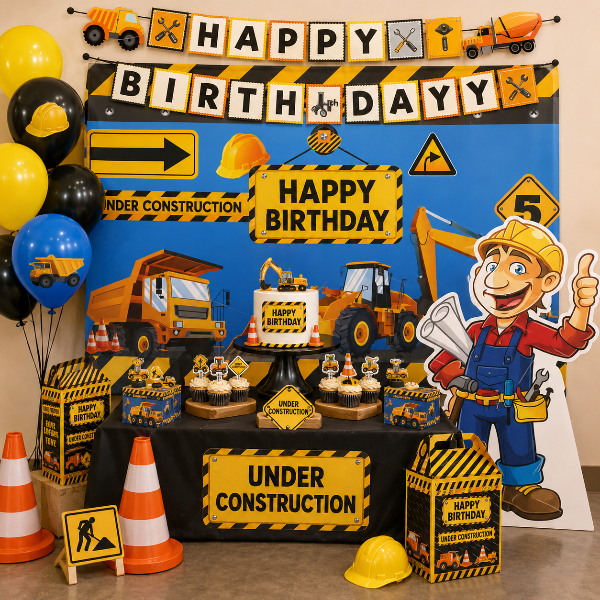 construction theme birthday party decorations