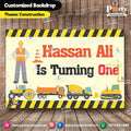 construction theme customized backdrop 