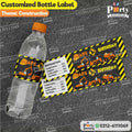construction theme customized bottle labels for table decorations