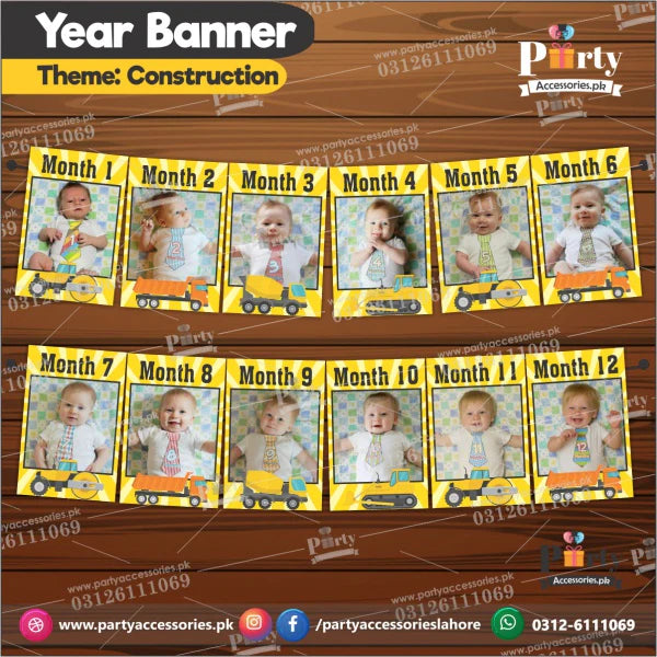 construction theme customized year banner 