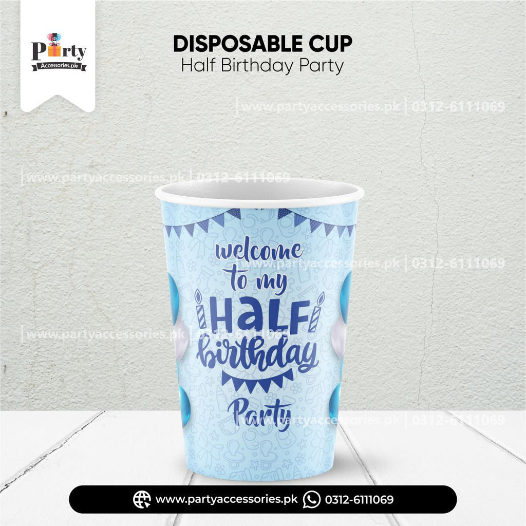 half birthday theme party customized paper cups 