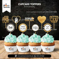 anniversary theme cupcake toppers 