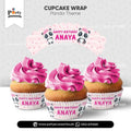 Panda Girl Theme Customized Cupcake Wraps for Birthday Party Decoration (8 pcs)