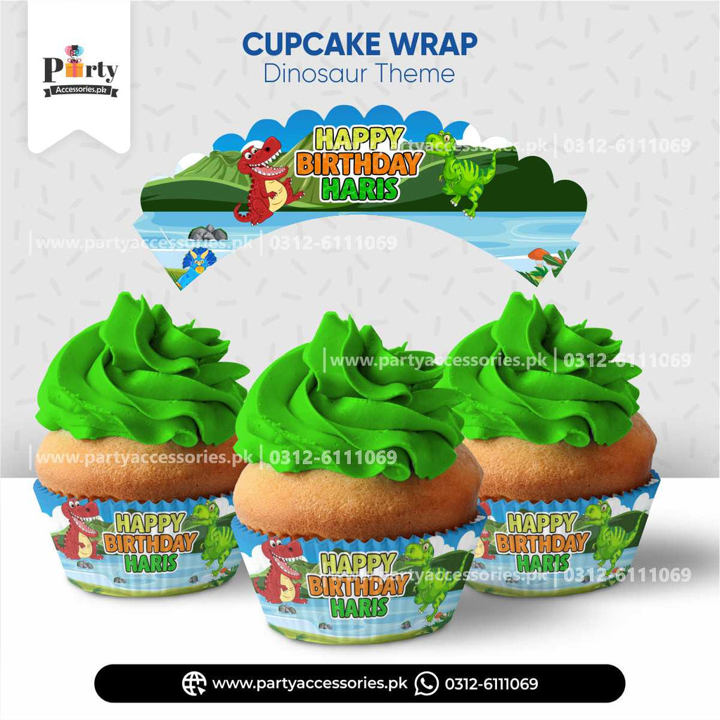 dinosaur theme  cupcake wraps 