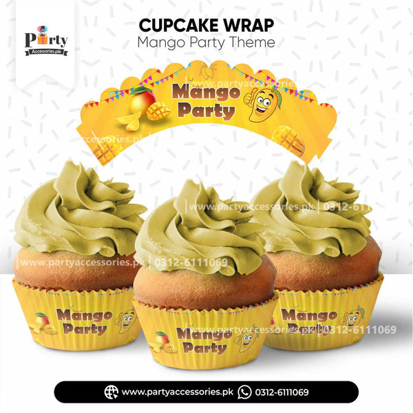 Customized Mango Theme Cupcake Wraps 