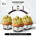 customized groom shower cupcake wraps