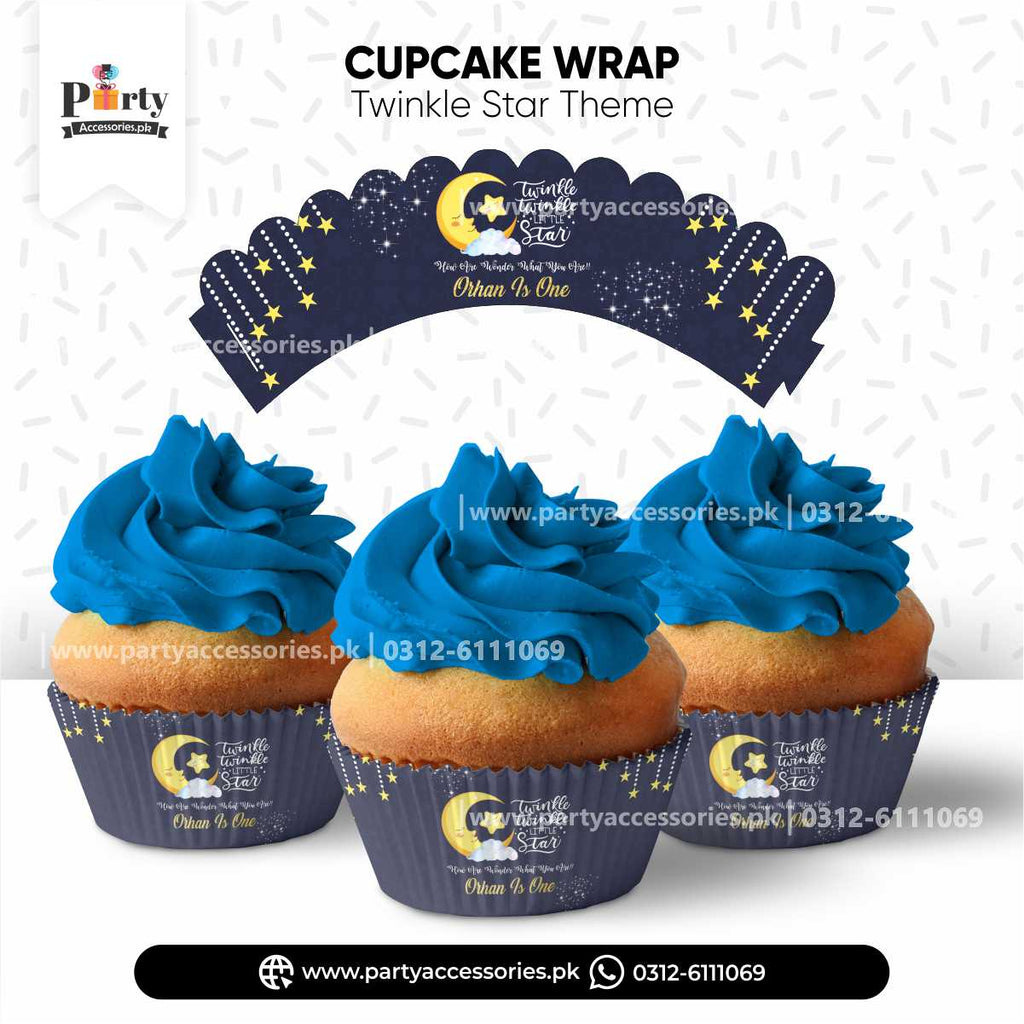 TWINKLE STAR THEME CUSTOMIZED CUPCAKE TOPPERS 