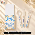 Disposable Cutlery Set with Customized Holders for Table Decoration (Pack of 6)