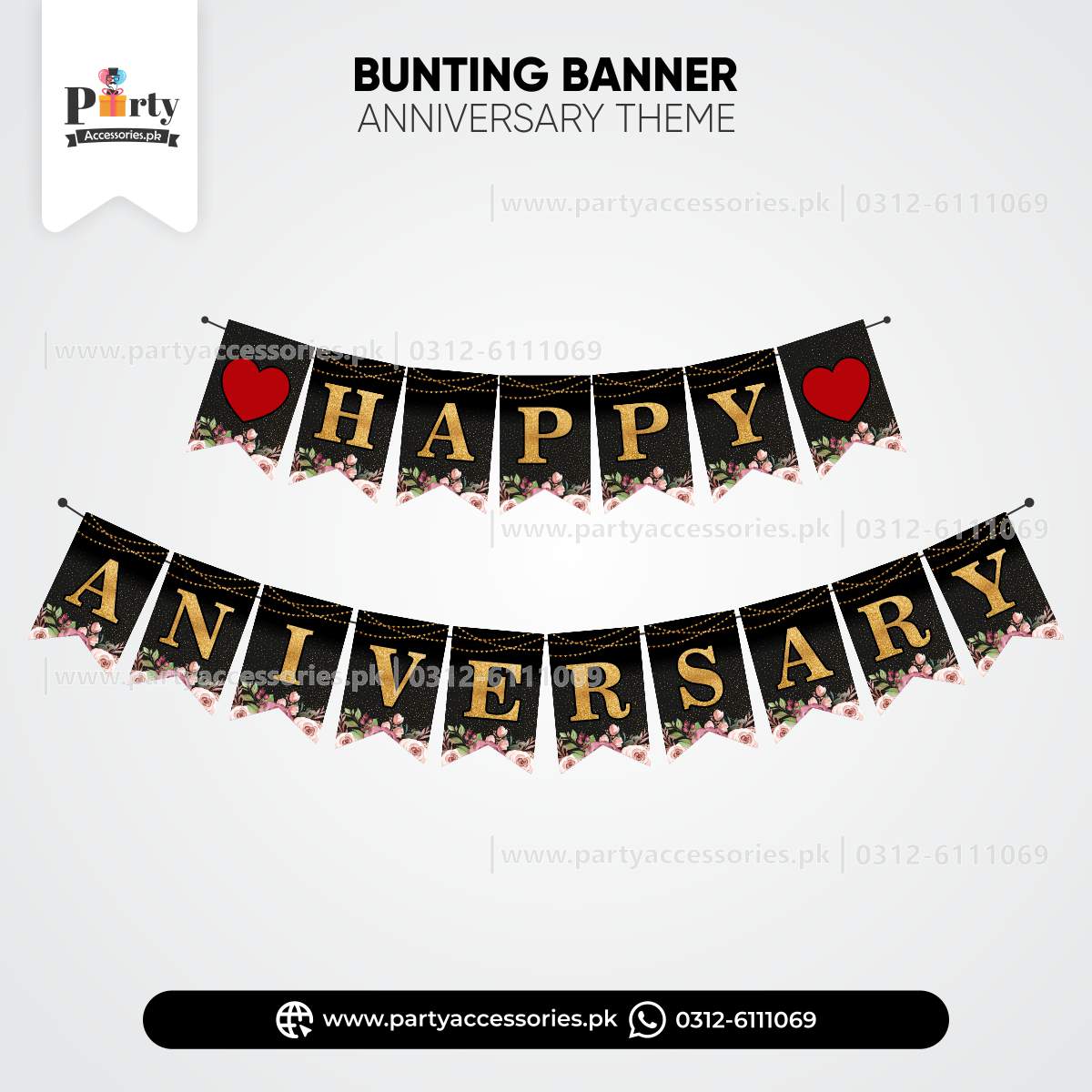 Wedding anniversary wall decorations |  Bunting banner