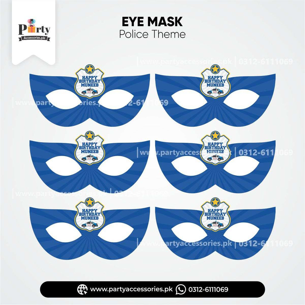 policeman theme customzed face mask for birthday event 