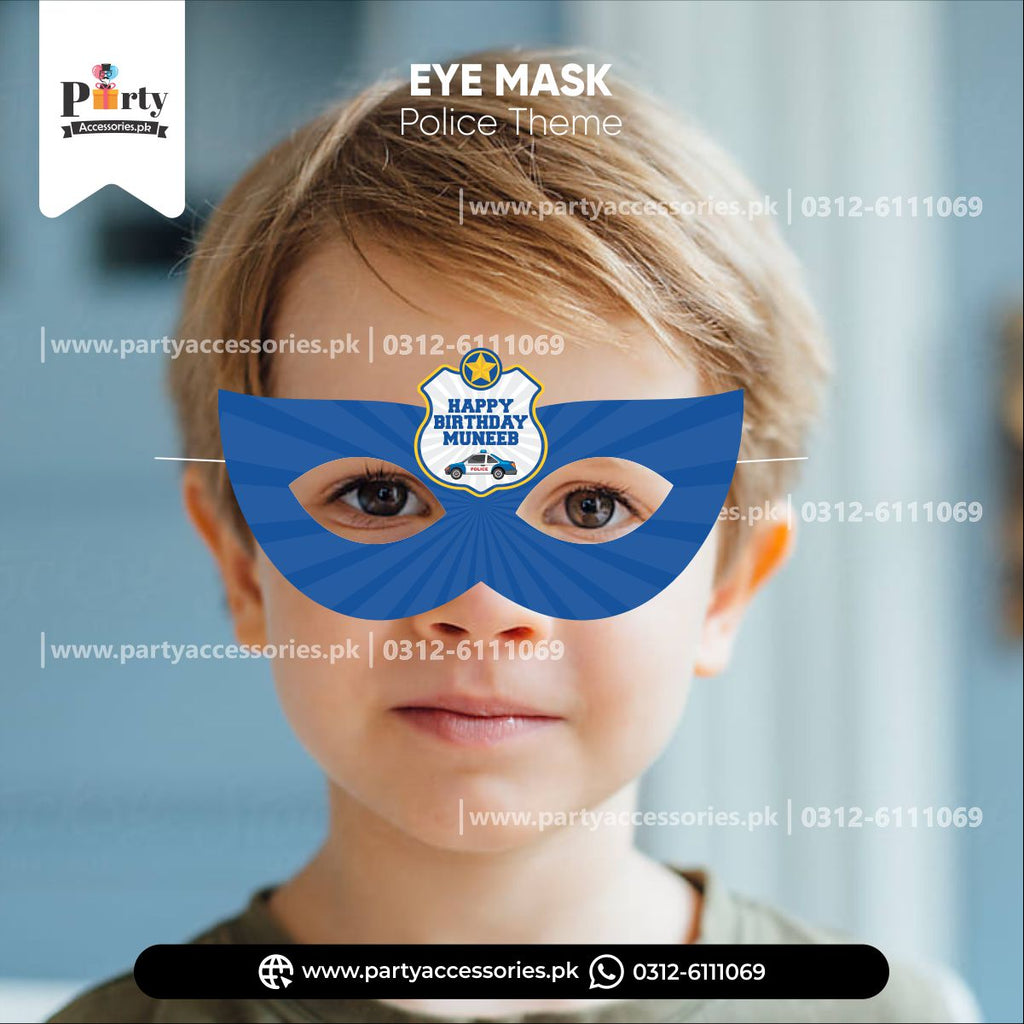 policeman theme customized eye mask for birthday party 