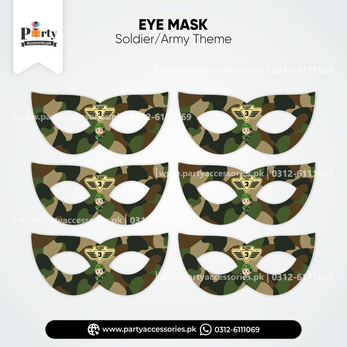 SOLDIER ARMY THEME CUSTOMIZED EYE MASK