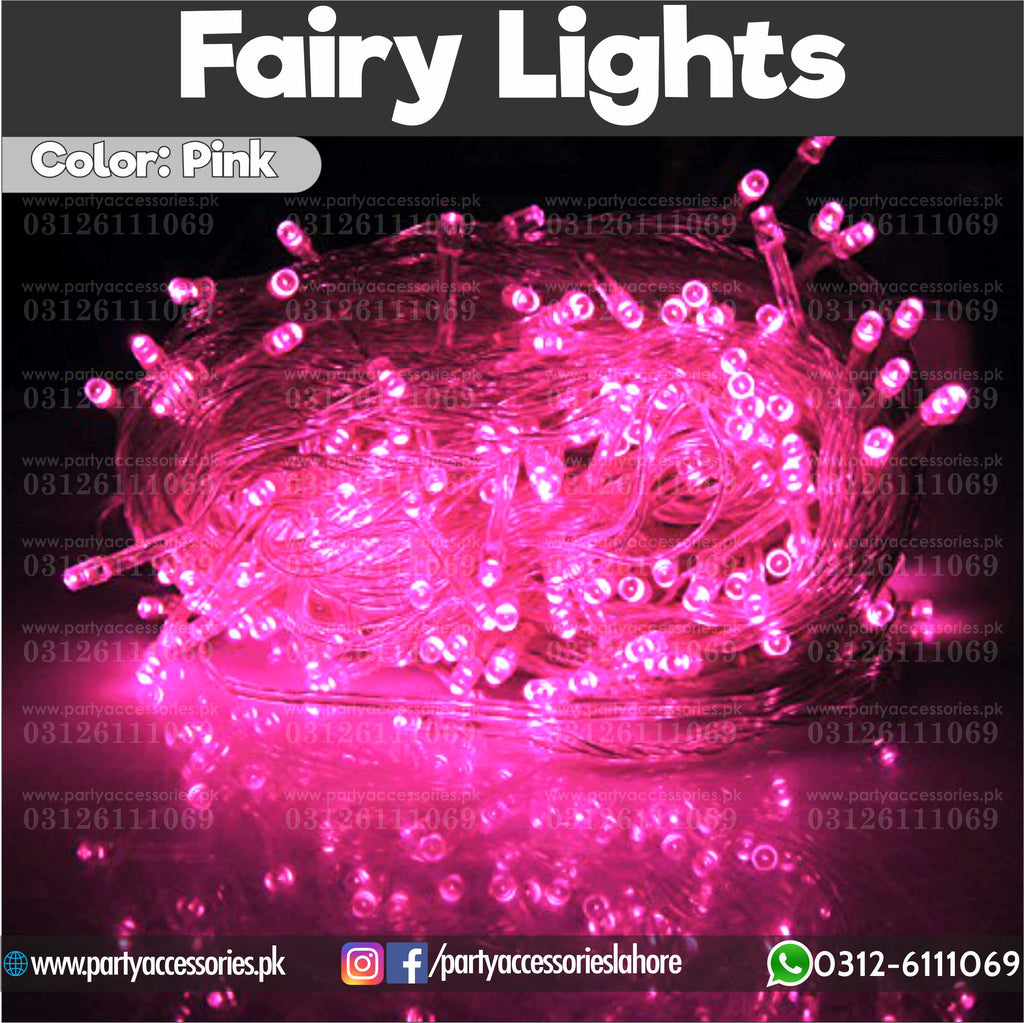 Pink Fairy Lights Strings electric LED plug in strings for wall Decoration in First Tooth (Girl ) Theme