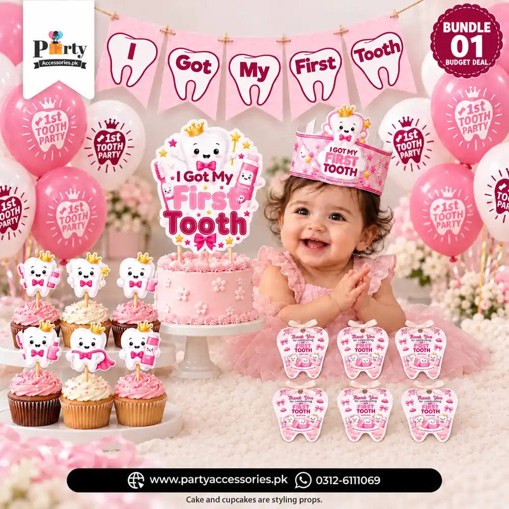 first tooth party theme set | first tooth party ideas