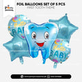 First tooth decoration foil balloons set