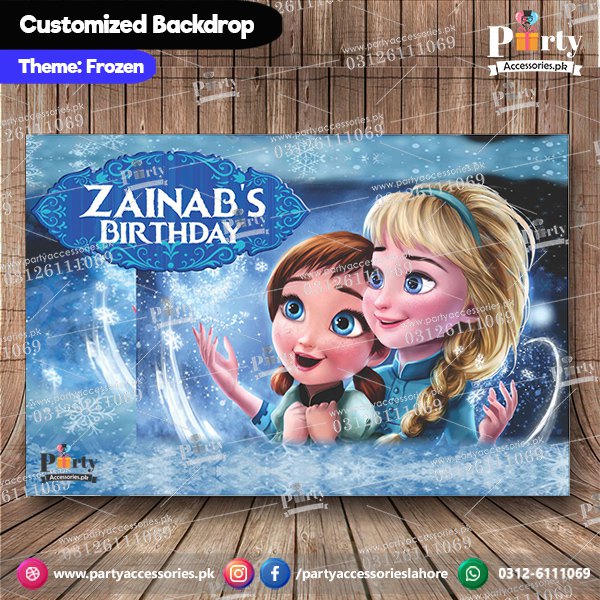 Customized Frozen Theme Birthday Party Backdrop  amazon ideas