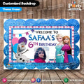 Customized Frozen Theme Birthday Party Backdrop 
