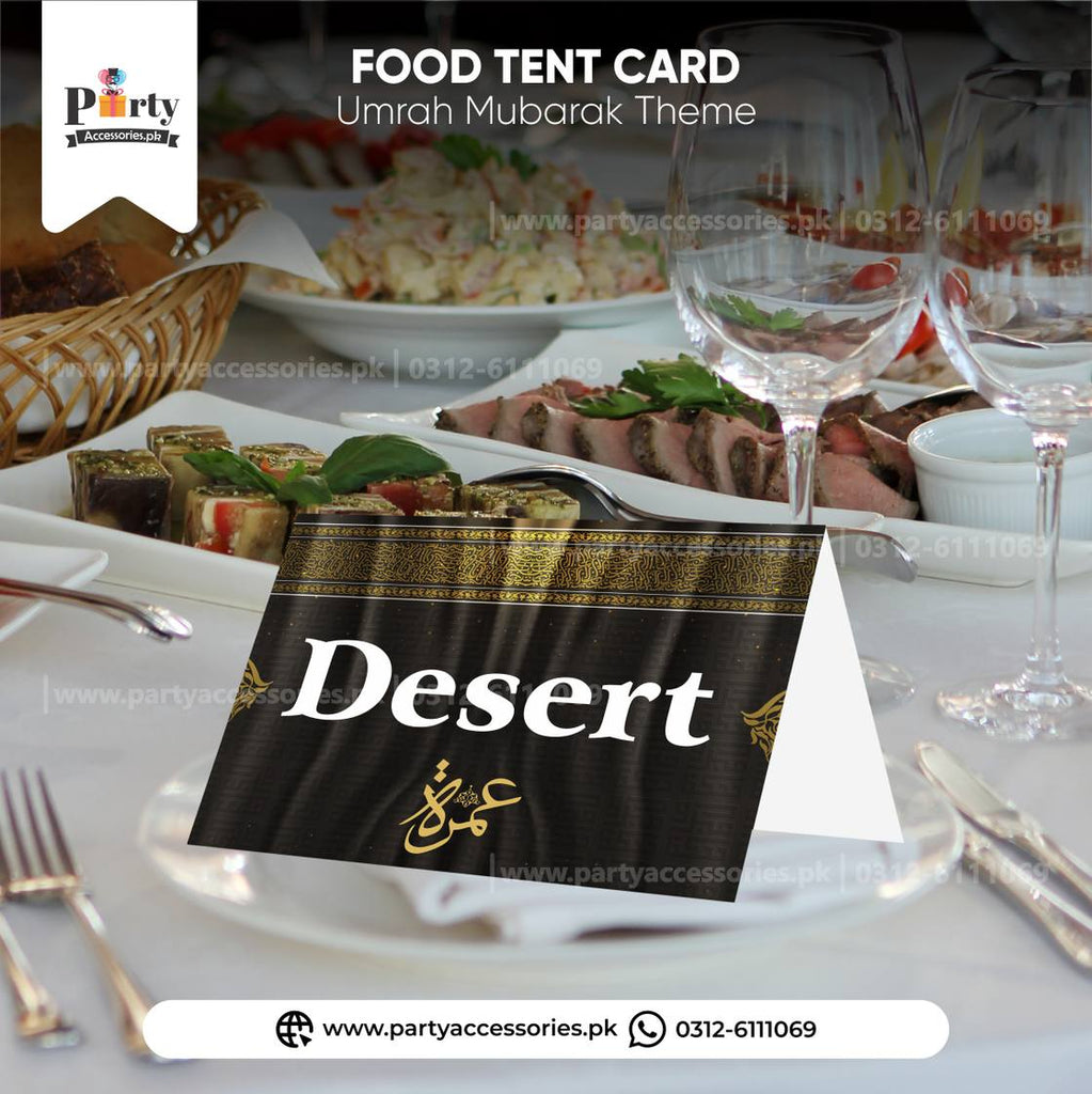 Umrah Mubarak Table Tent Cards Table Decorations 