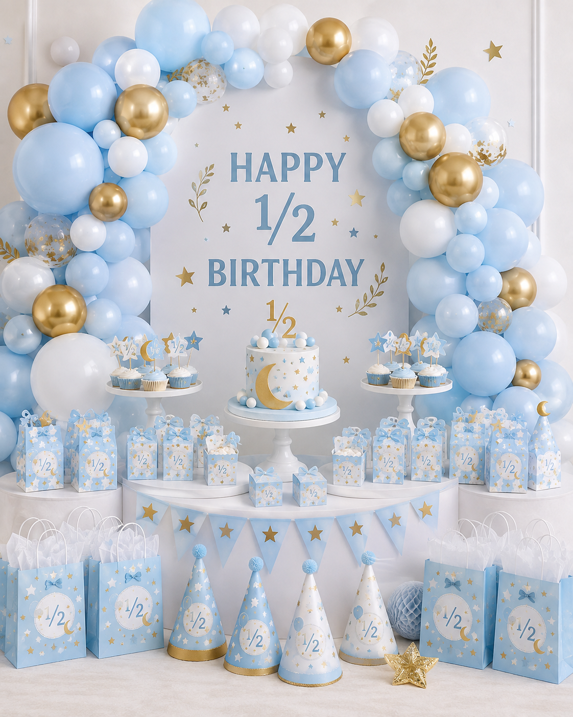 half birthday party decorations for boy