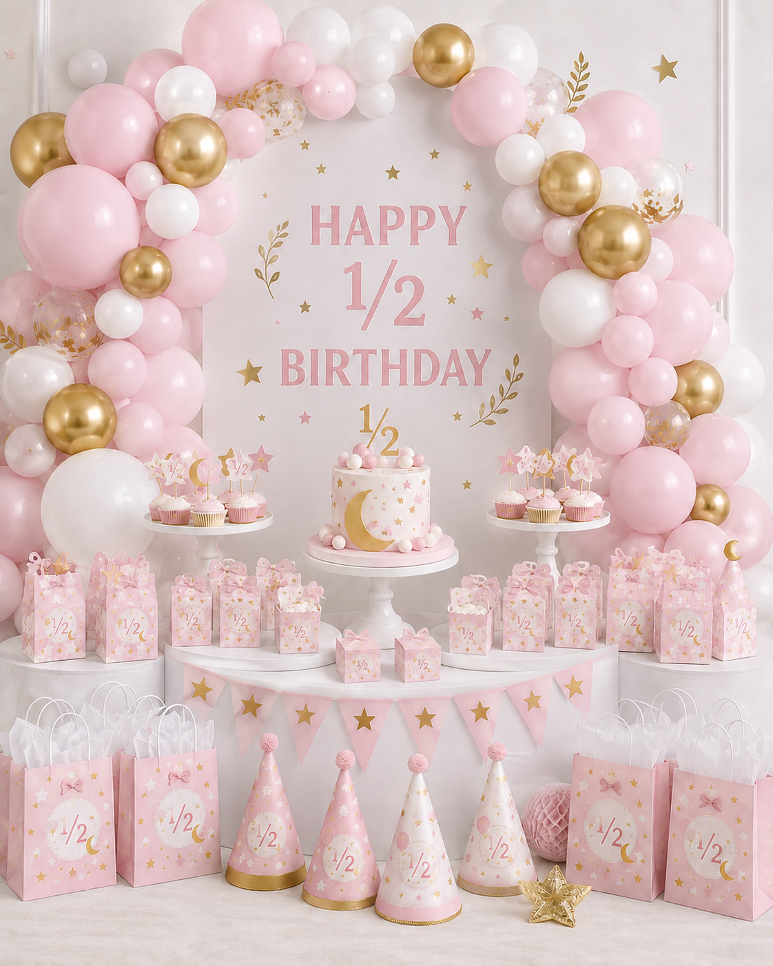half birthday party decorations for girl