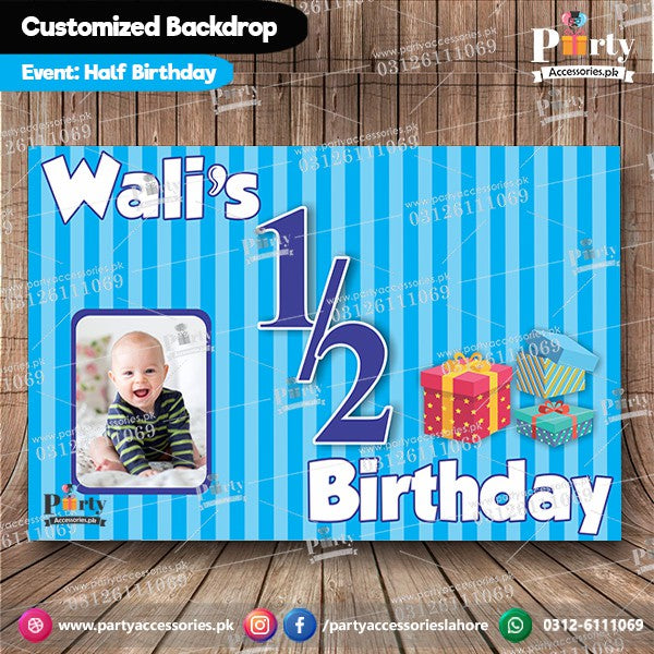 half birthday party wall backdrop banner 