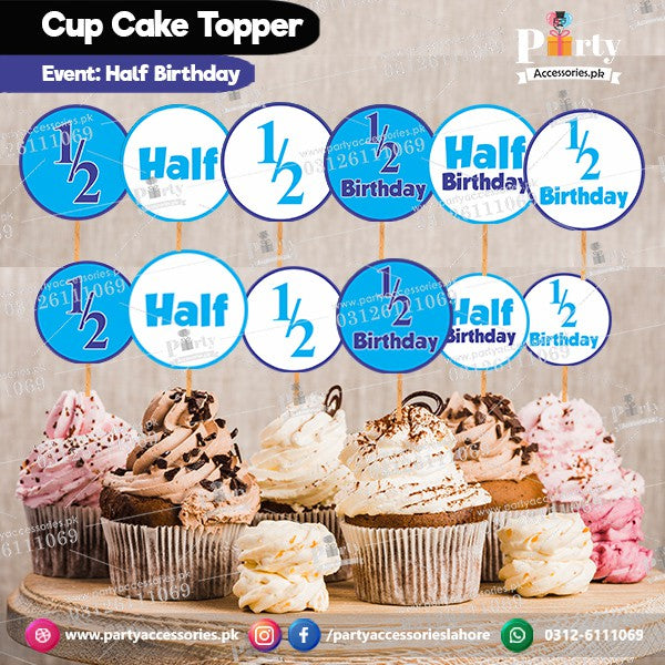 half birthday cupcake toppers 