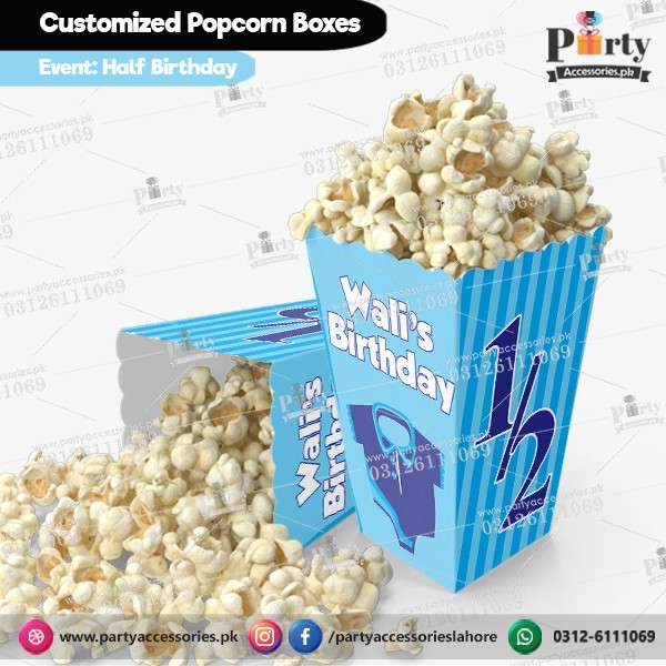 HALF BIRTHDAY POPCORN BOXES 