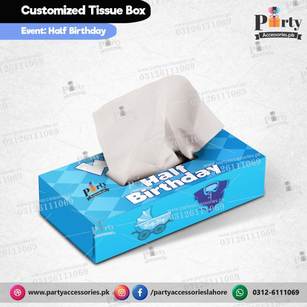 HALF BIRTHDAY THEME DECORATIONS CUSTOMIZED TISSUE BOX