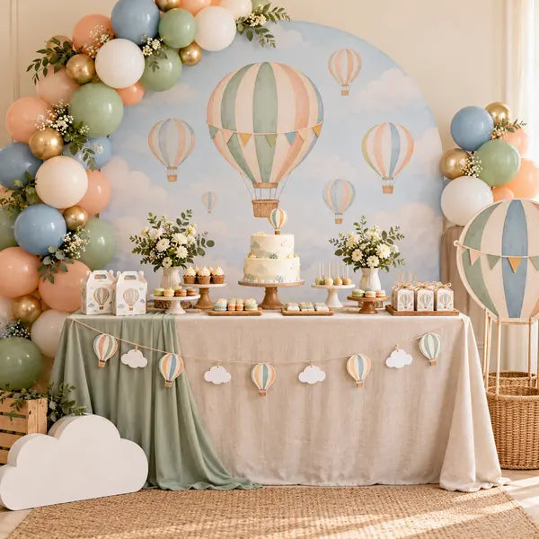 hot air balloon theme birthday party decorations