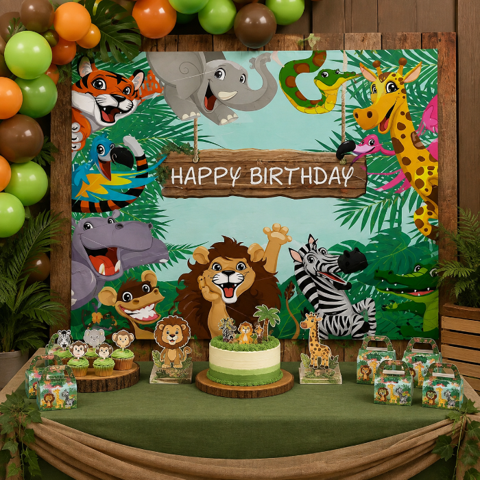jungle theme birthday party decorations