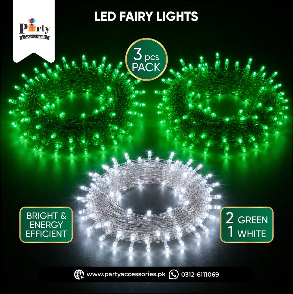14 August Theme LED Fairy Lights for Wall Decoration (Pack of 3)