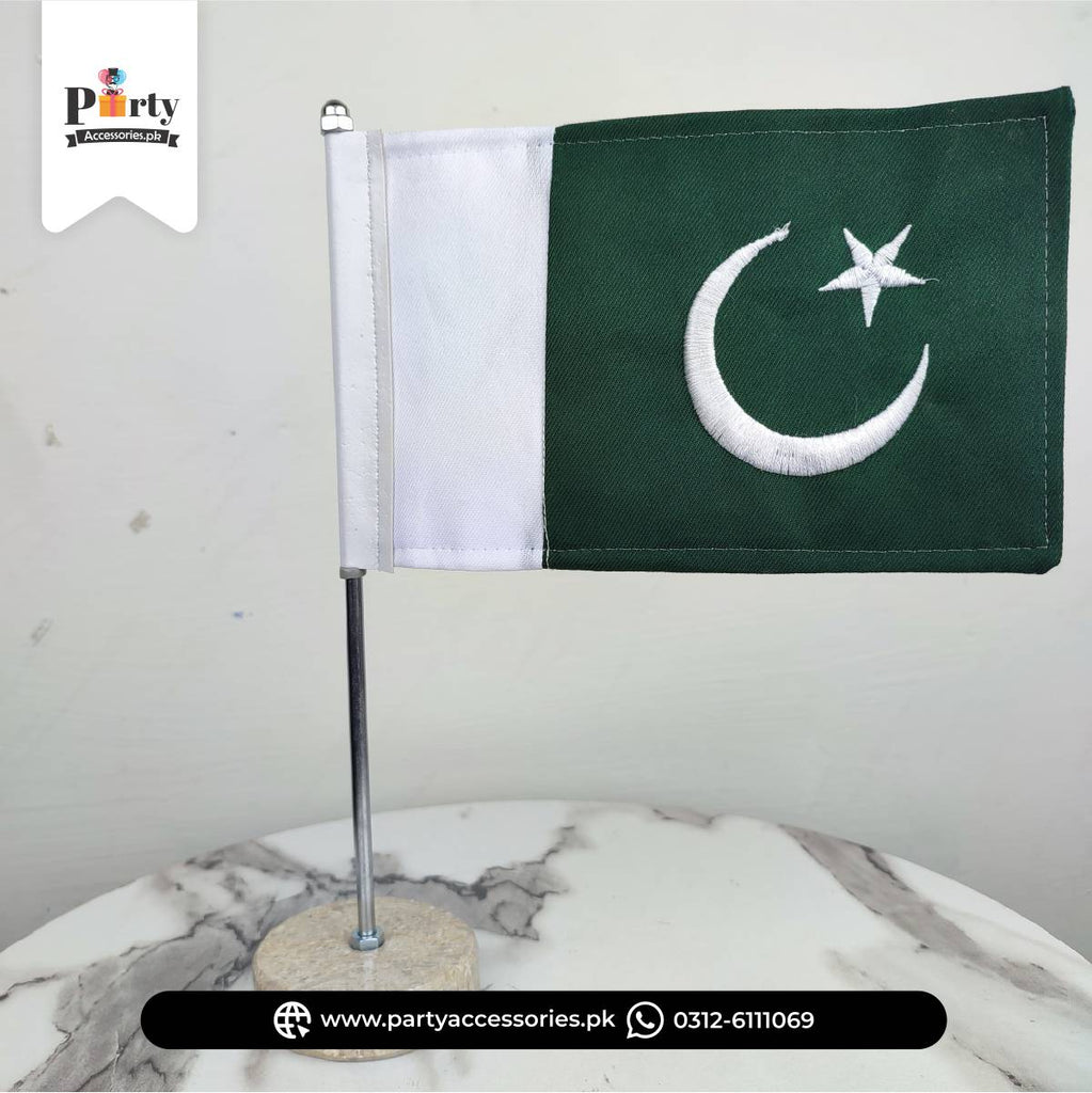 Premium Pakistan Table Flag for Office Desk & 14 August Décor
