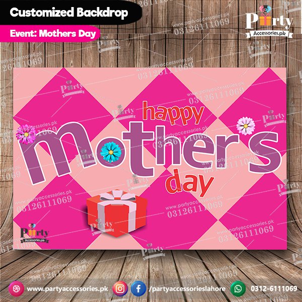 Best Mom Ever Mother day backdrop in light shades
