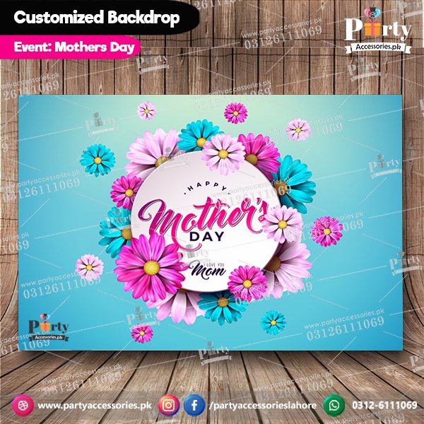Best Mom Ever Mother day backdrop in light shades