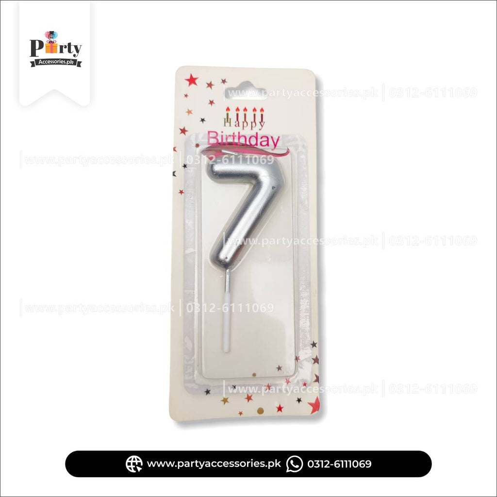 Number Cake candles in Silver: Full Range from 0 to 9 for Special Occasions