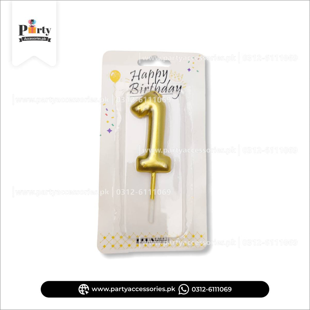 Number Cake candles in golden: Full Range from 0 to 9 for Special Occasions