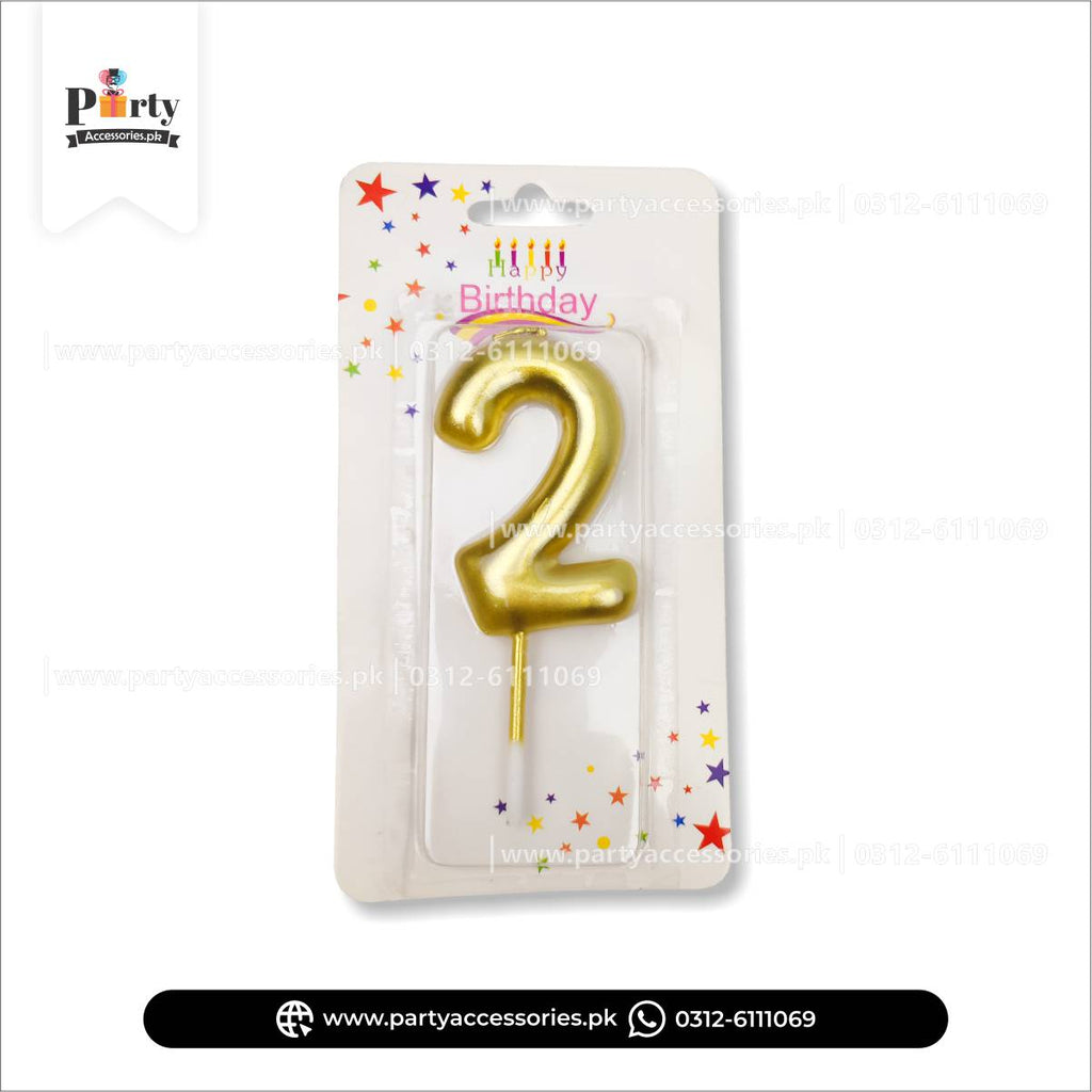 Number Cake candles in golden: Full Range from 0 to 9 for Special Occasions