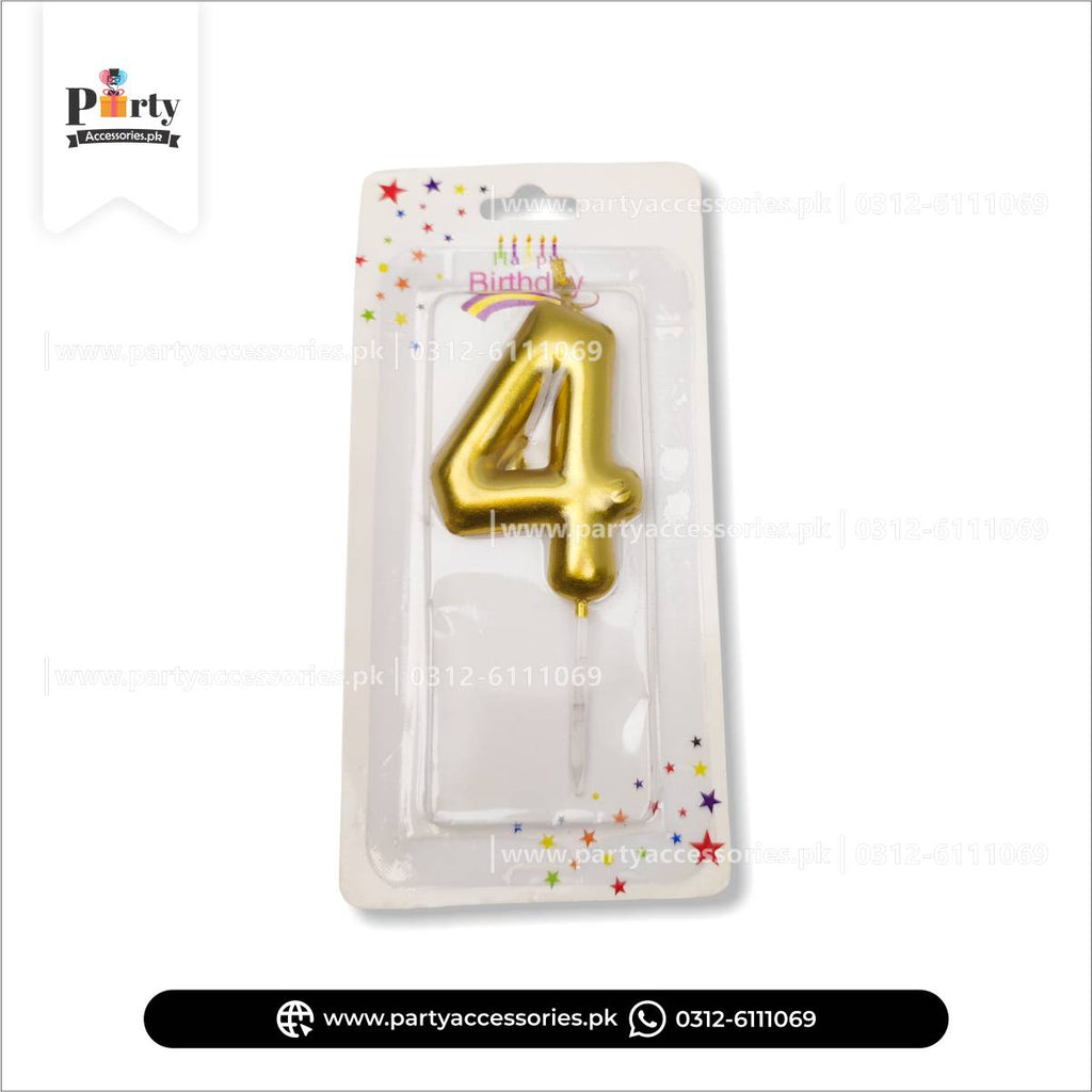 Number Cake candles in golden: Full Range from 0 to 9 for Special Occasions
