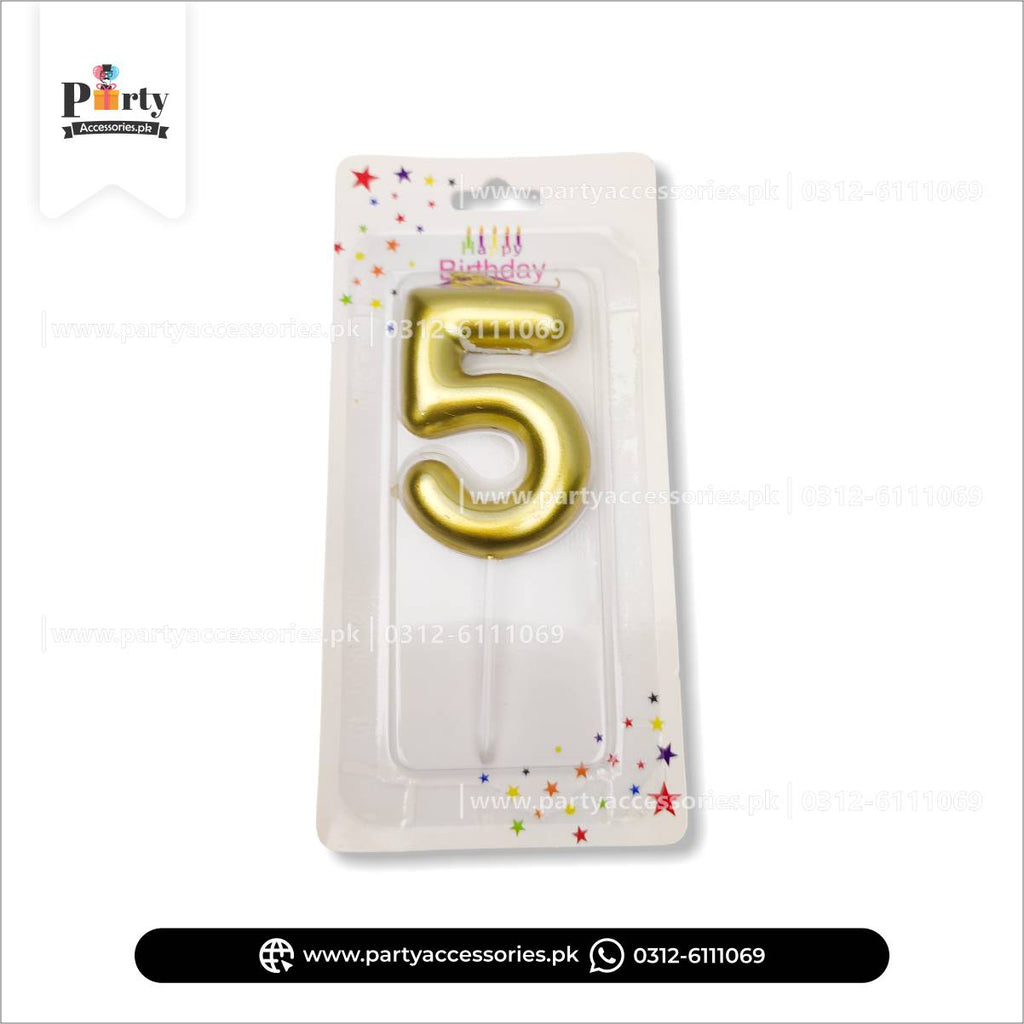 Number Cake candles in golden: Full Range from 0 to 9 for Special Occasions