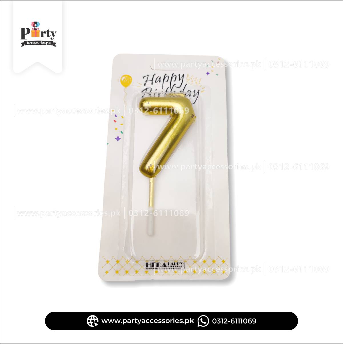 Number Cake candles in golden: Full Range from 0 to 9 for Special Occasions