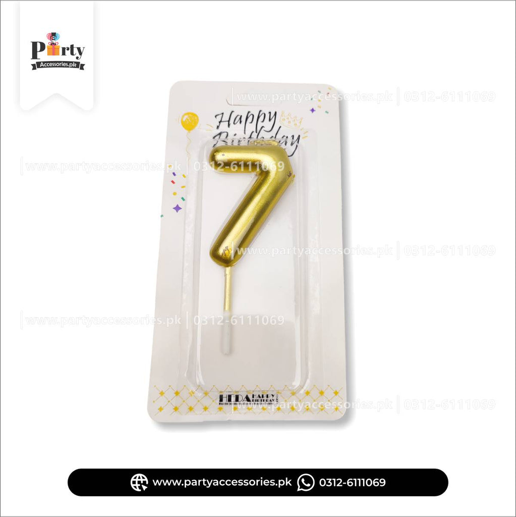 Number Cake candles in golden: Full Range from 0 to 9 for Special Occasions