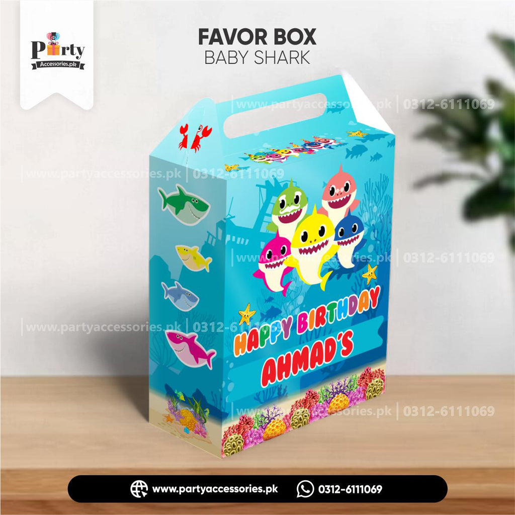 Baby Shark Goody Boxes | 6 pcs Pack Customizable Party Favors